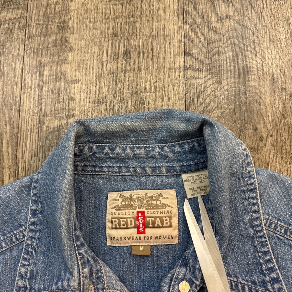 Levi's Western Denim Button Shirt Red Tab Women's M - Picture 6 of 6